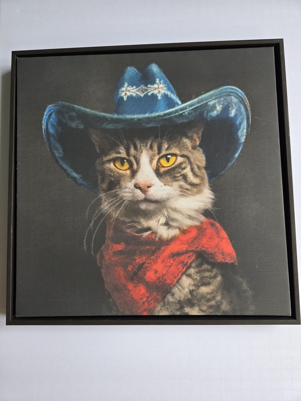 Cowboy Cat Canvas Portrait Wall Art Western